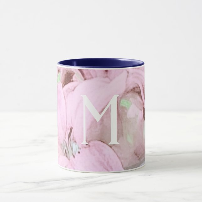 Vackert Rosa Watercolor Flower Mugg (Center)