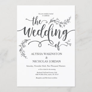 Vackert Rustiskt bröllopskort Inbjudningar