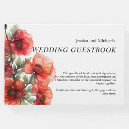 Vackert Scarlet Petal Sergranat Gästböcker