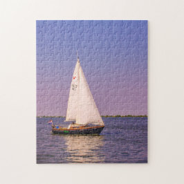 Vackert segelbåt vid solnedgången, Nederländerna Pussel