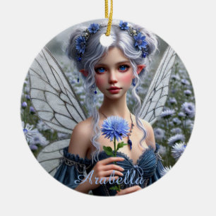 Vackert september Fairy i Asters Julgransprydnad Keramik
