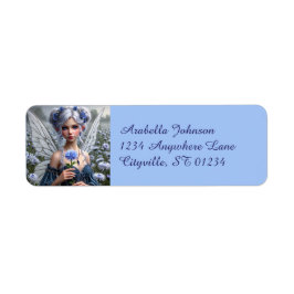 Vackert september Fairy i Asters Returadress Etikett