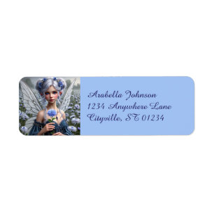 Vackert september Fairy i Asters Returadress Etikett