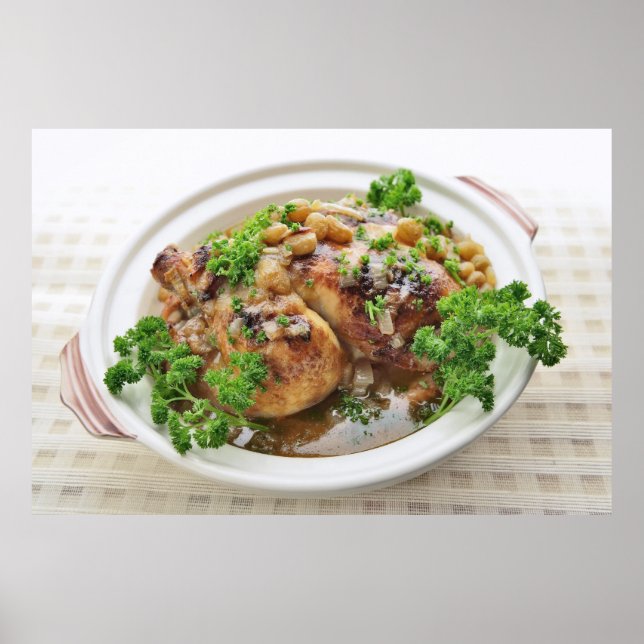 Vackert serverad kycklingsoppa poster (Framsidan)