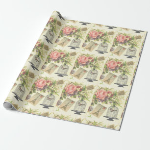 Vackert, Shabby, Paris, Pappert för fågelskydd Presentpapper