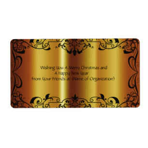 Vackert, Shiny Guld, Anpassningsbar, Bröllop Vin Fraktsedel