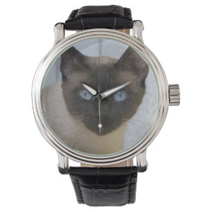 Vackert siamesiskt katt armbandsur