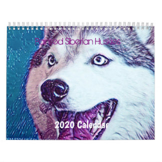 Vackert Siberian husky 2020 konstväggskalender Kalender