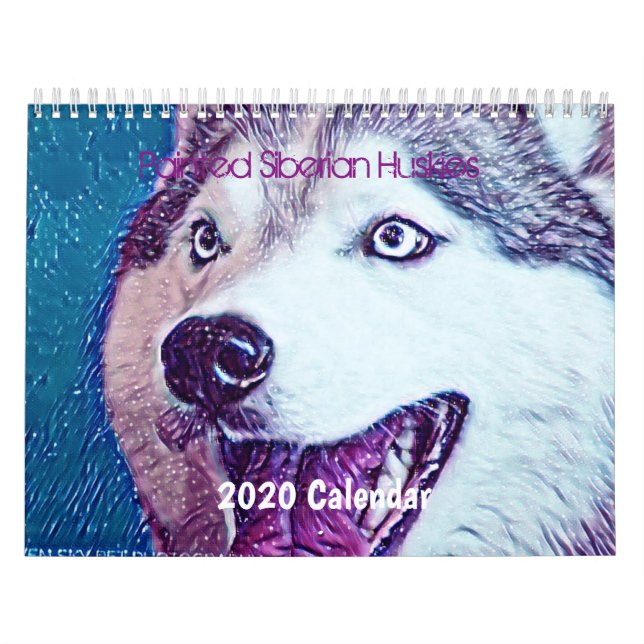 Vackert Siberian husky 2020 konstväggskalender Kalender (Omslag)