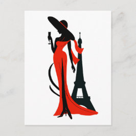 Vackert silhuett av unga kvinnor med vineglass vykort