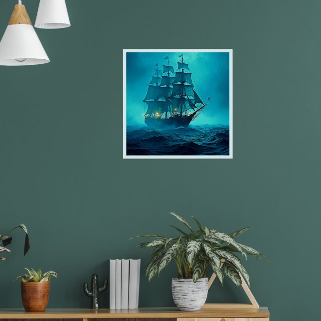 Vackert sjöfärdsdesign poster (Vardagsrum 1)