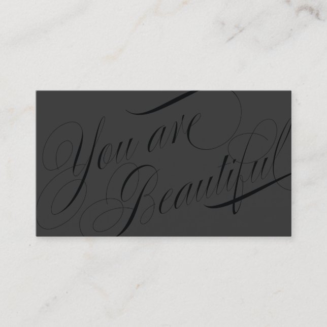 Vackert skript Black Hair och Beauty Salon Visitkort (Framsida)