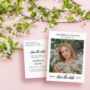 Vackert skript Svep 16 fotospara datumet Meddelande Vykort