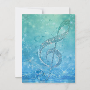 Vackert skuggiffekt blå treble clef