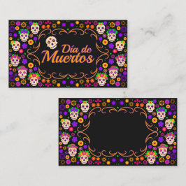 Vackert Skull med Flowers Día de los Note Card Anteckningskort