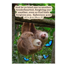 Vackert Sloth Scripture Poster Ephesian 4:32