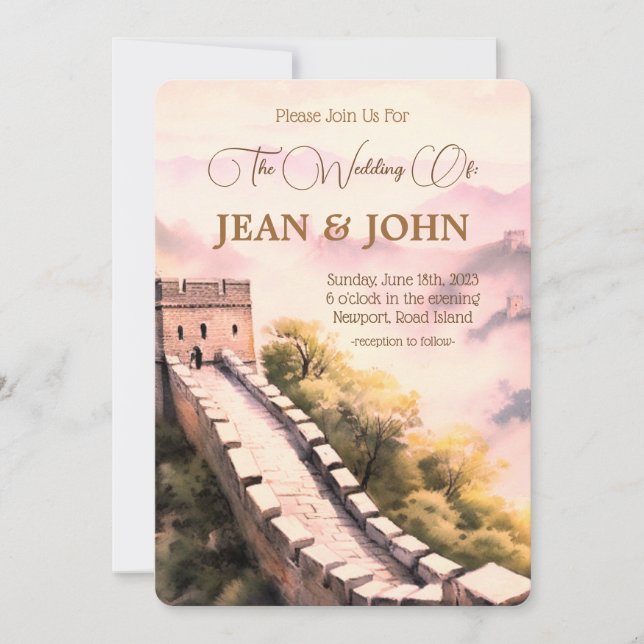 Vackert slott Gå med oss Bröllop Inbjudningar (Framsida)