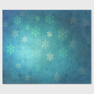 Vackert Snöflingor på Blå Gröntens skuggor Presentpapper