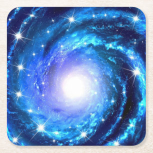 Vackert snurra Galaxy of Stars Underlägg Papper Kvadrat