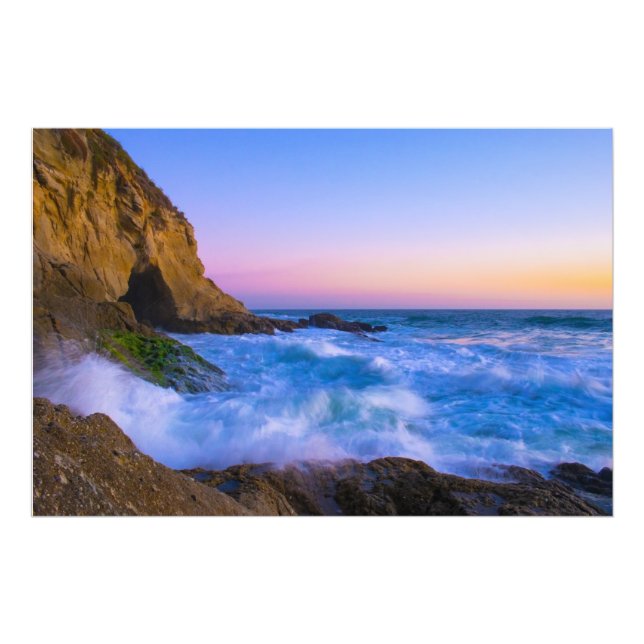 Vackert solnedgångsfoto från stora oceanen fototryck (Framsidan)