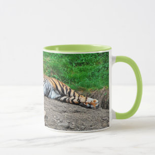 Vackert sovande tiger kaffe mugg