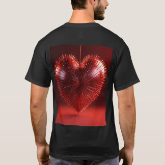 vackert spike hjärta, 3d rendering, 8k, mörk röd t shirt