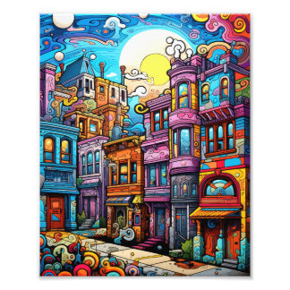 Vackert stad fototryck