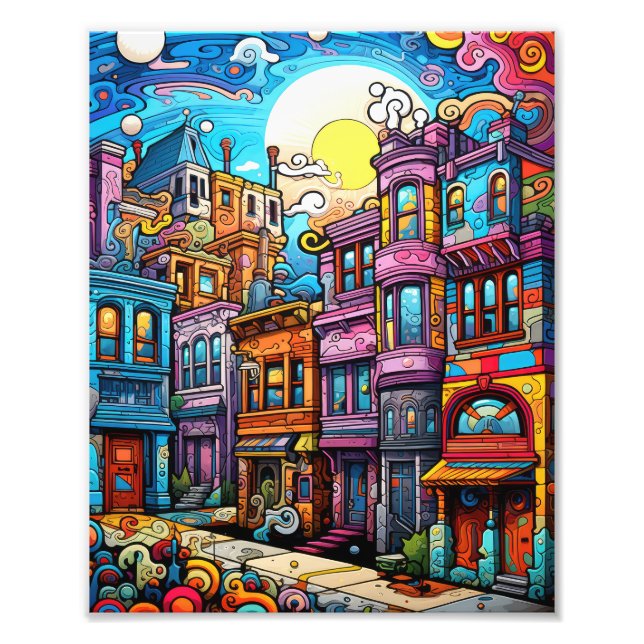 Vackert stad fototryck (Framsidan)