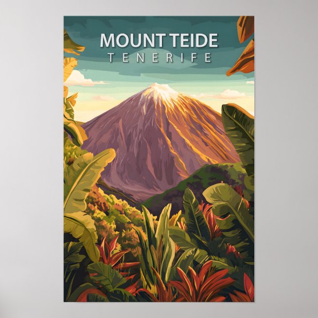 Vackert Ställe-berget Teide Tenerife Travel Poster (Framsidan)