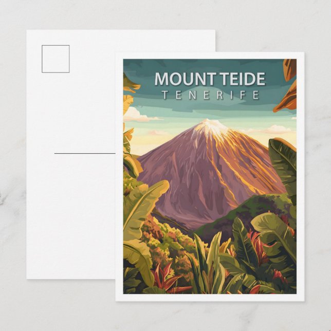 Vackert Ställe-berget Teide Tenerife Travel Vykort (Fram/baksida)