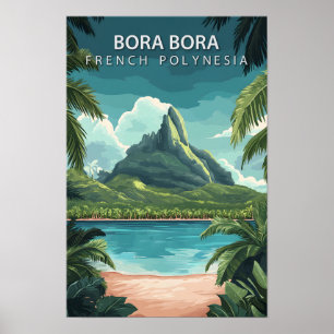 Vackert Ställe Bora Fransk Polynesia Travel Poster