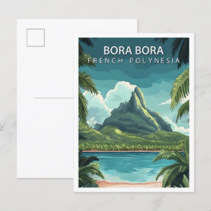 Vackert Ställe Bora Fransk Polynesia Travel Vykort