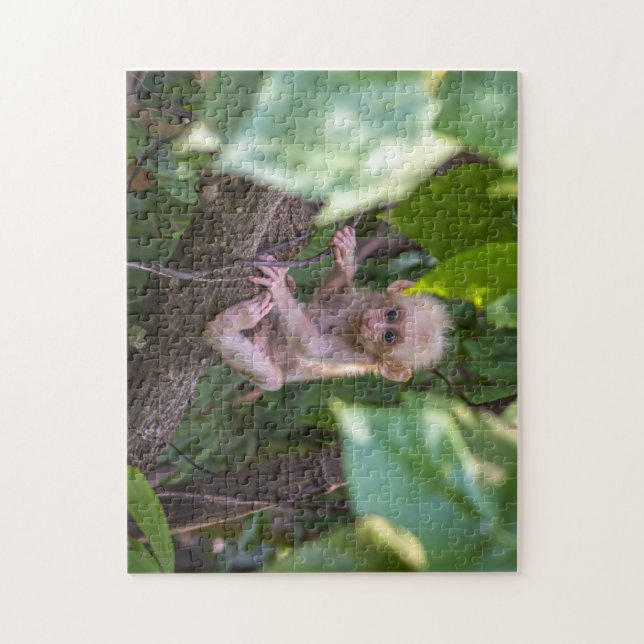 Vackert stump Tailque Macaque Pussel (Vertikal)