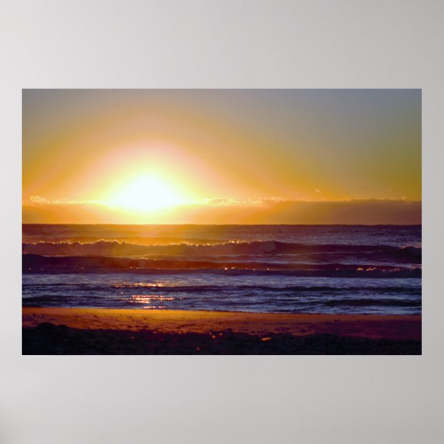 Vackert Sunrise vid Seashore Photo Poster (Framsidan)