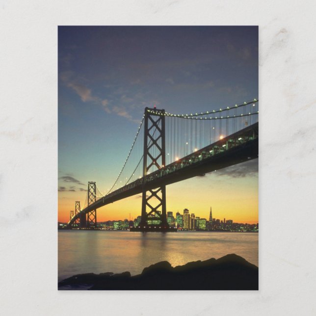 Vackert Sunset: Bay Bridge, San Francisco, Calif Vykort (Framsida)