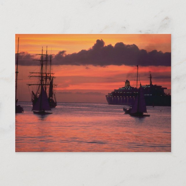 Vackert Sunset: Bridgetown Harbour, Barbados Vykort (Framsida)