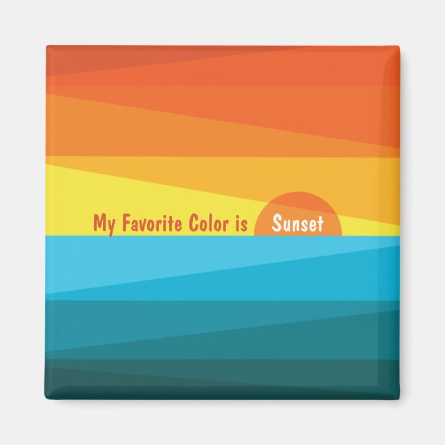 Vackert Sunset Colorful Magnet (Framsidan)