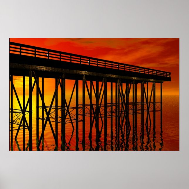 Vackert Sunset i Pier 487 Poster (Framsidan)
