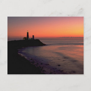 Vackert Sunset: Montauk Point Light House, Long Vykort