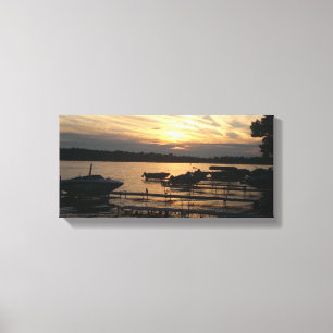 Vackert Sunset över sjö Ontario Fair Haven NY Canvastryck