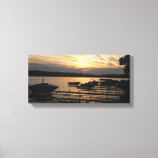 Vackert Sunset över sjö Ontario Fair Haven NY Canvastryck (Framsida)