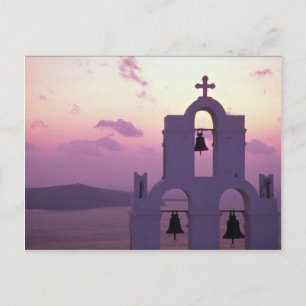 Vackert Sunset: Santorini Fira i sunset, Grekland Vykort