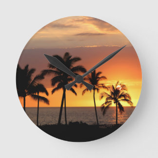 Vackert Sunset vid Beach Rund Klocka