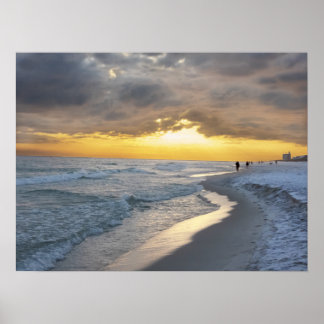 Vackert Sunset vid Pensacola Beach, Florida Poster