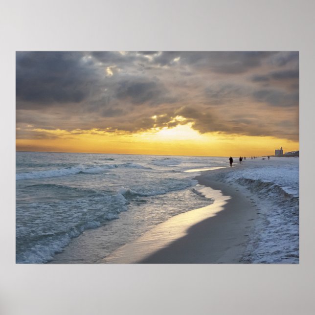 Vackert Sunset vid Pensacola Beach, Florida Poster (Framsidan)