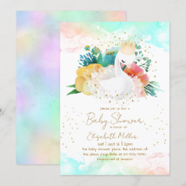 Vackert Svan Flicka Shower-inbjudan Inbjudningar