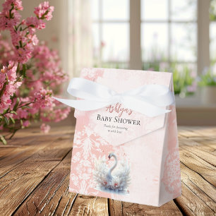 Vackert Svan Rosa Blommigt Damask Girl Baby Shower Presentaskar