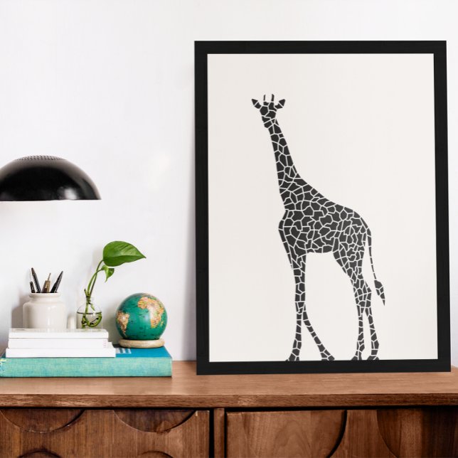 Vackert svart och vit Vild Giraffe Poster (Skapare uppladdad)