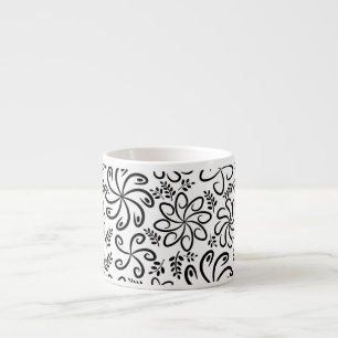 Vackert svart och vitt Espresso Mugg Espressomugg