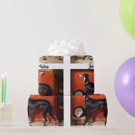 Vackert svart och vitt greyhound presentpapper